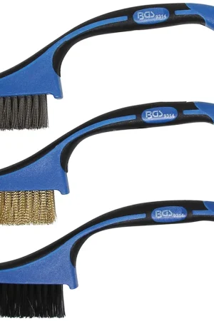 Assortiment de brosses | nylon, laiton, acier inoxydable | 165 mm | 3 piéces Nouvel Arrivage
