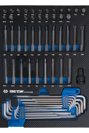 Plateau EVAWAVE de clés mâles 6 pans, TORX® et embouts - 61 pièces - 991161CQE Commande En Gros