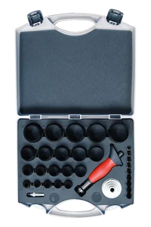 Coffret d'emporte-pièces jumelables 2 à 50mm poignée bi-matière 32pcs - DCJ250 Prix Promo