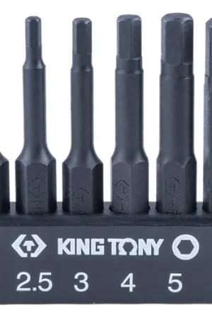 Soldes Jeu d'embouts renforcés 1/4" 6 pans - 6 pièces - kingtony 1004A6HQ
