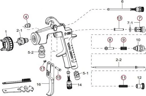 Authentique Pochette joint pour pistolet IWATA W400 et WB